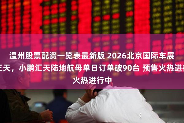 温州股票配资一览表最新版 2026北京国际车展第三天，小鹏汇天陆地航母单日订单破90台 预售火热进行中